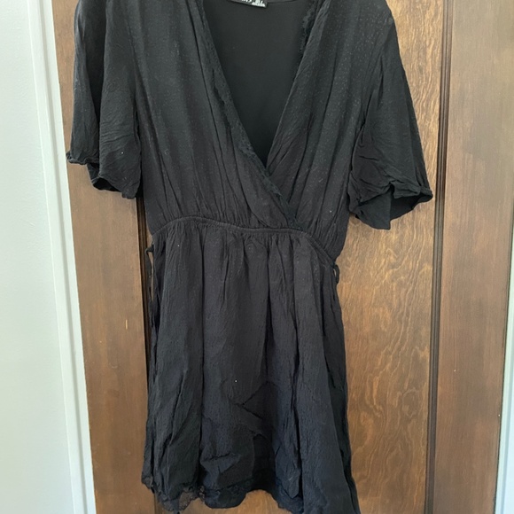 Black tape mini dress, black, size small - Picture 1 of 4